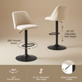 thumbnail image 3 of COLAMY Modern Adjustable Bar Stools, Set of 2 Swivel Kitchen Counter Stools, 25"-33" Height, Soft Fabric for 35"-45" Tables, Beige, 3 of 11