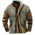 thumbnail image 3 of Men's Winter Warm Color Block Hooded Jacket Long Sleeve Padded Sweatshirt Outerwear for Fall and Cold Weather, 3 of 3