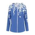 thumbnail image 4 of uublik Gym Tshirts for Women Long Sleeve Loose Fall Winter Zipper Hooded Top Cardigan Sky Blue, 4 of 4