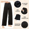 thumbnail image 3 of HAHDAXIA Pantalon de Pyjama Confortable pour Femmes - Pantalon de Détente Décontracté pour Femmes à Cordon, Bas de Pyjama à Jambe Grand, 3 of 4
