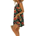 thumbnail image 4 of VBTAPA Sundresses for Women Tropical Print Sleeveless Pleated Mini Dress Hawaiian Beach Vacation Dresses Prime Sales Multicolor L, 4 of 7