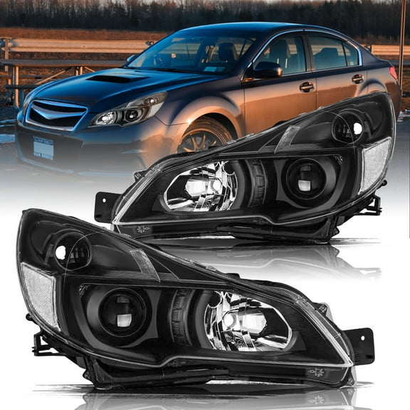 For 2010 2011 2012 2013 2014 Subaru Outback Legacy Black Headlights Left Right