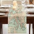 thumbnail image 3 of Table Runners 72 Inches Long Dress Scarves, Vintage Map Farmhouse Kitchen Table Runner, Coffee Tablerunners, Western Retro Art Maps 16x72 Inch, 3 of 9