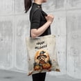 thumbnail image 4 of Happy Halloween Yorkshire Terrier Witches Hat Pumpkin Carving All Over Print 3D Canvas Tote Bag Yorkie Dog Lover Gifts Reusable Handbag - 02019, 4 of 5