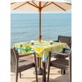 thumbnail image 3 of Outdoor Tablecloth with Umbrella Hole for Patio/Picnic/Party/Camping, Watercolor Lemons Waterproof Table Cloth Square Cover Washable, Summer Blue Yellow Checkered Geo (54"x 54"), 3 of 8