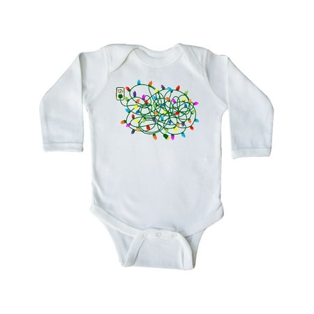 

Inktastic Tangled Christmas Lights Gift Baby Boy or Baby Girl Long Sleeve Bodysuit