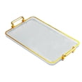 thumbnail image 3 of Serving Tray Cosmetic Storage Tray Decorative Tray Food Trays Versatile for Bar, Clear Gold Edge, 3 of 8