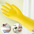 thumbnail image 3 of geerera Reusable Rubber Dishwashing Cleaning Gloves For Kitchen Bathroom Non Slip Grippy Long Washing Gloves With Flocked Liner Flexible Waterpr, 3 of 9