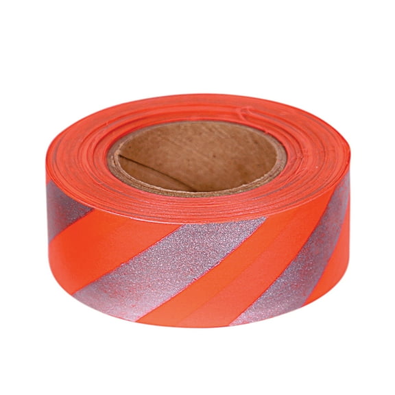 Allen Company Reflective Flagging Tape, 150' L x 0.787"W, Orange, Polyester, 0.01", Model 46, 0.25 Lb