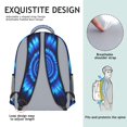 thumbnail image 3 of Blue and Black Tie Dye Pattern Backpack for School, Cute School Bag with Adjustable Shoulder Straps and Padded Back, 15.3"x11"x6.7", 3 of 3