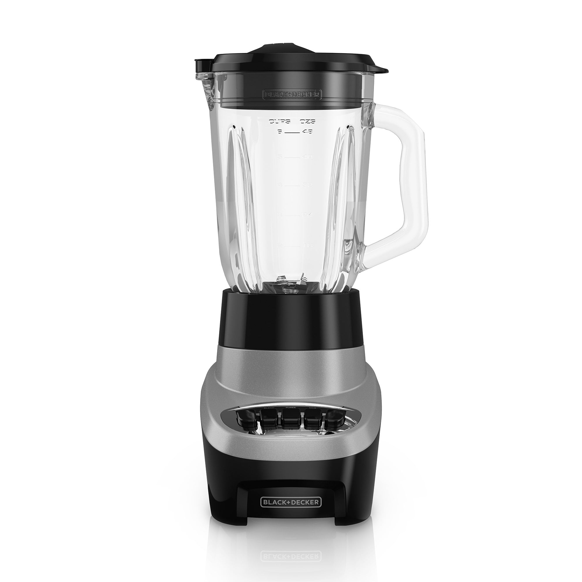  BLACK+DECKER PowerCrush Multi-Function Blender with 6-Cup Glass  Jar, 4 Speed Settings, Silver & 2-Slice Extra Wide Slot Toaster, One Size:  Home & Kitchen