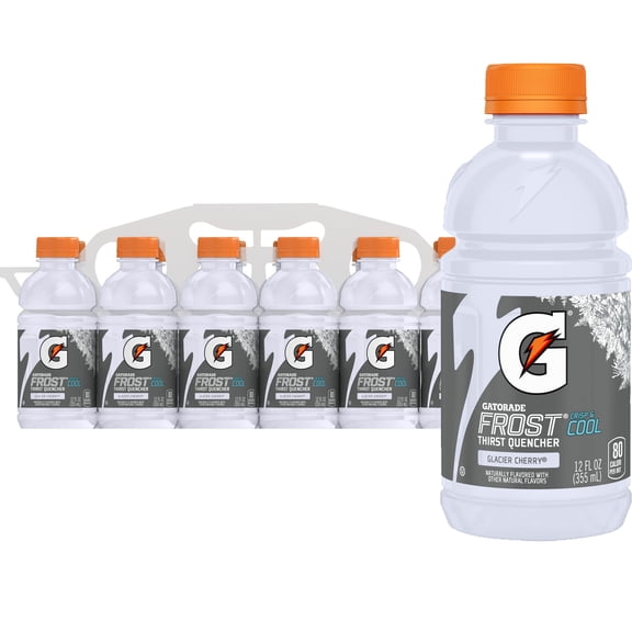 Gatorade Frost Thirst Quencher Glacier Cherry Sports Drinks, 12 fl oz, 12 Count Bottles