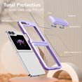 thumbnail image 4 of for Samsung Galaxy Z Flip 5 Case, Stylish Slim Crystal Clear PC Back + TPU Silicone Case Anti-fingerprint Shockproof Phone Cases for Samsung Galaxy Z Flip 5 5G, Purple, 4 of 5