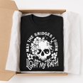 thumbnail image 6 of Women’s Gothic Skull Floral Graphic T-Shirt, Unisex Classic Fit Cotton Tee, 6 of 6