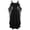 Black, variant on Women's Gothic Punk Dress Boho Set Gothic High Waist Gown Dress Halloween Trumpet Sleeves Chemise Boho Set M