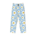 thumbnail image 6 of Uemuo Daisies Flowers Pattern Men's Wide Leg Palazzo Lounge Pants with Pockets Light Weight Loose Comfy Casual Pajama Pants-Medium, 6 of 9