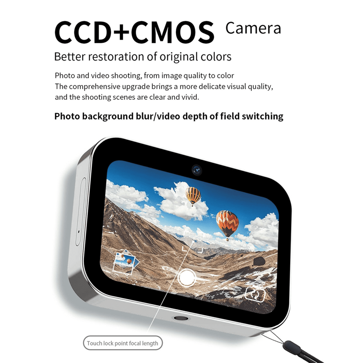 4K CCD Digital Camera 64MP Digital Flash Video Camera with Touch Screen 16X Digital Zoom IR Night Vision Camera White