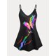 thumbnail image 1 of Tank Top de Tank Top de Pintura de Salpicadura de Mariposa en Talla Extra Rosegal  Camisetas sin mangas de talla grande, 1 of 2