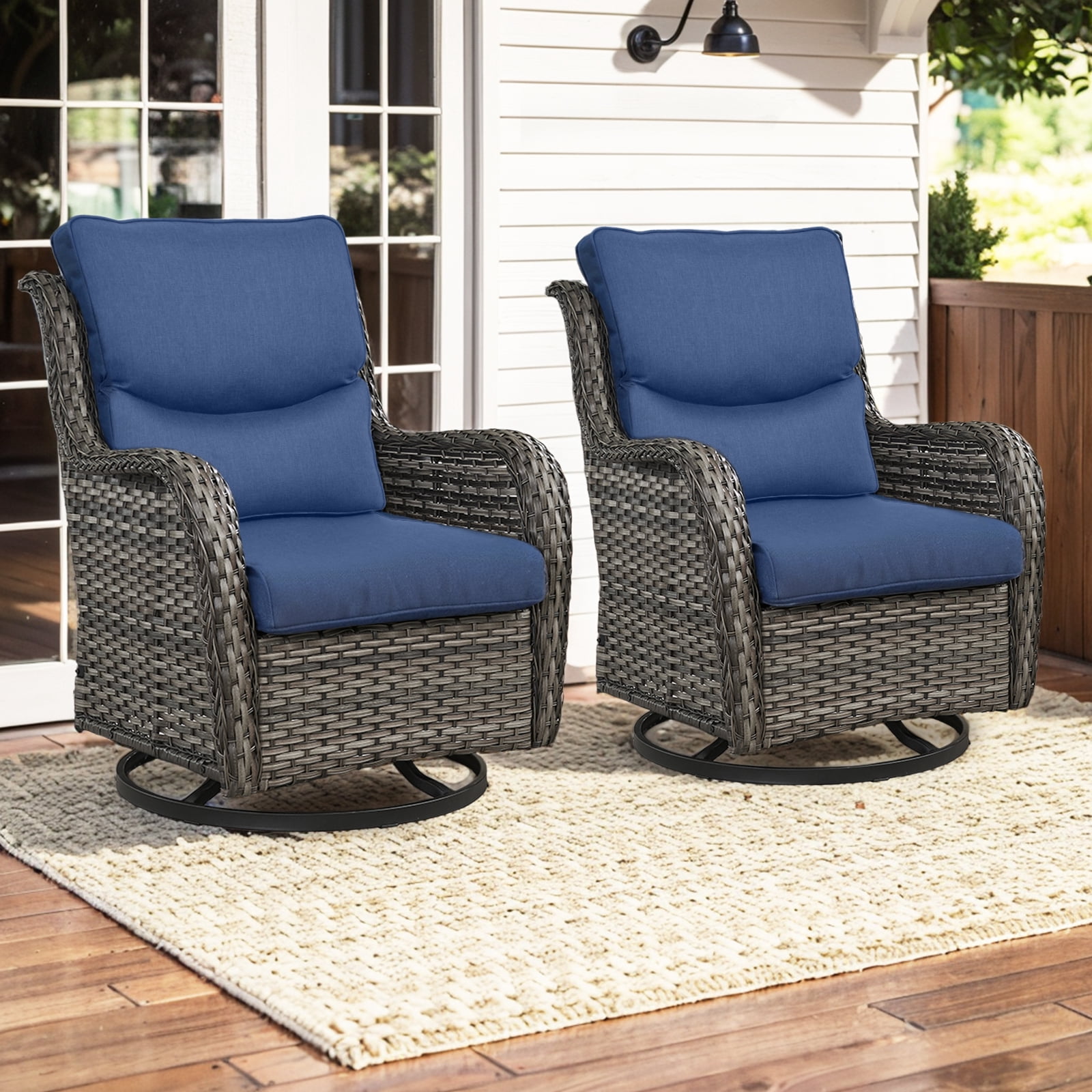 Terraloom 2-Piece Deep Seat Cushion Set, 22 x 25, Water Repellant, Fade Resistant, Deep Seat Bottom and Back Cushion for Chair, Sofa, and Couch