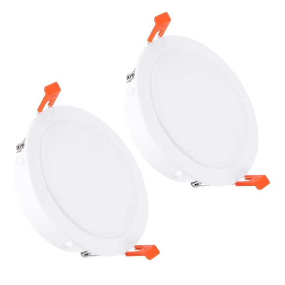 2Pack 5.2" Spring Ceiling Cover Plate, Recessed Light Trim Wall Mount Downlight Hole Cap Decorative Panel with Buckle Suitable for 4.2-4.9" Round Hole Glass Ceiling Openings, White