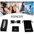 thumbnail image 6 of FEISEDY Oversized Square Sunglasses for Women Men Thick Frame Shades B4074, 6 of 15