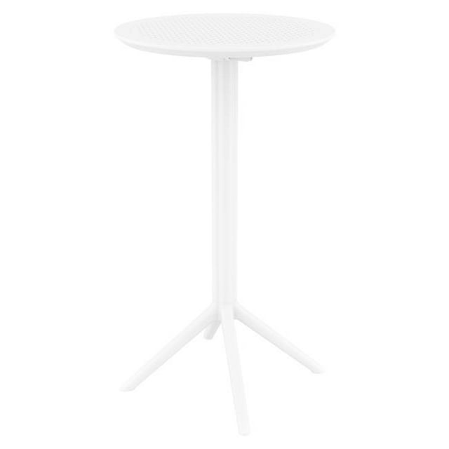 Siesta ISP122-WHI 24 in. Sky Round Folding Bar Table, White