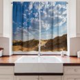 thumbnail image 2 of Ambesonne Desert Kitchen Curtains, Barren Scenery Dunes Print, 55"x24", Dark Cocoa and Petrol Blue, 2 of 3