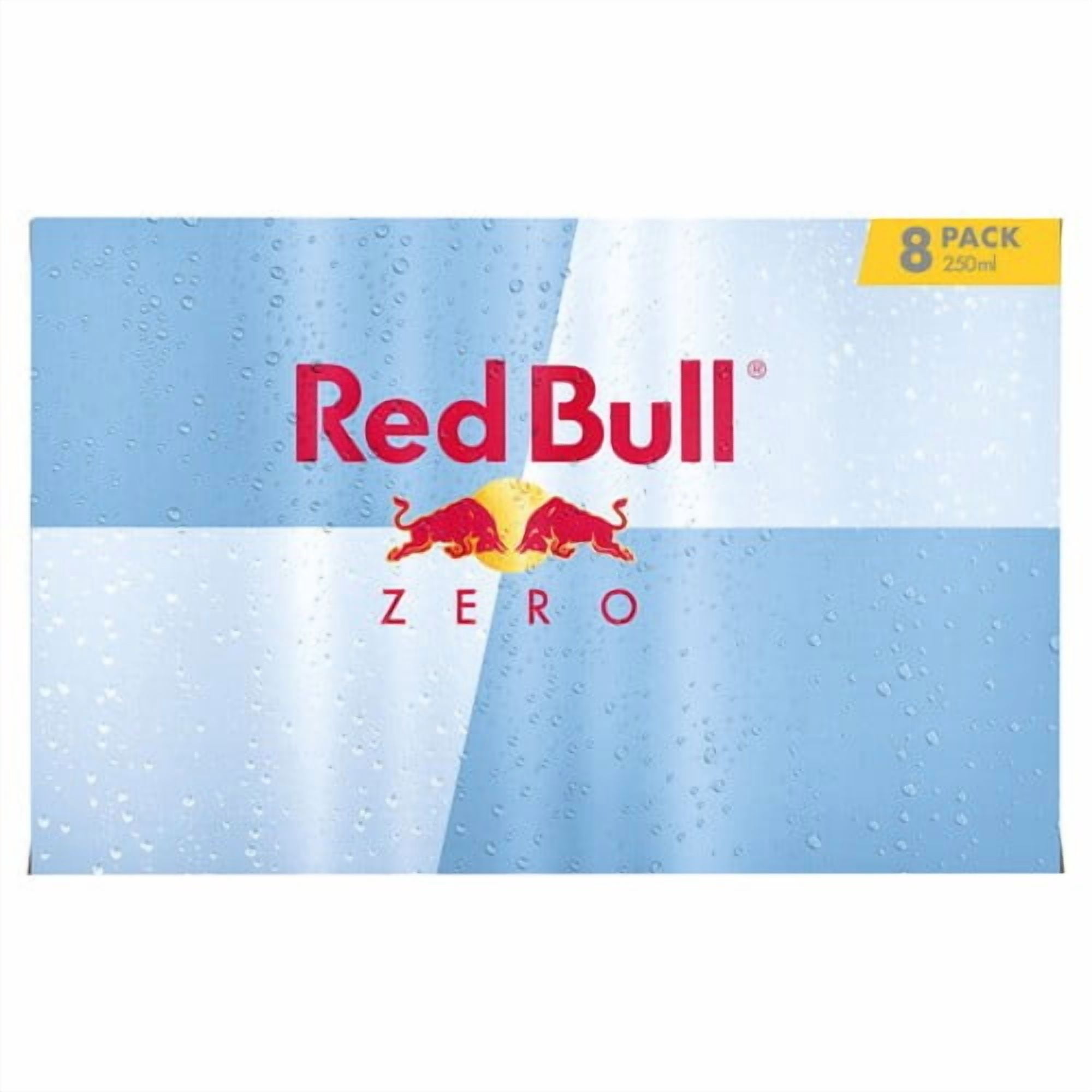 Red Bull Energy Drink Zero 8 x 250ml, British Import (Pack of 2)