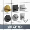 thumbnail image 3 of Zhuge Gancho adhesivo de acero inoxidable 304 sin agujeros de 4 piezas, gancho de acero inoxidable, gancho de baño, gancho para toallas (negro, gancho de 90 °), 3 of 5