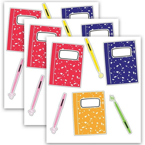 Carson Dellosa Education Notebooks and Pens Cut-Outs, 36 Per Pack, 3 Packs