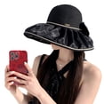 thumbnail image 5 of SikaFu The New Anti -Ultraviolet Ou Genfish Fisherman Hat Girl Summer Outdoor Bow Sunscreen Sunscreen Hat Beach Hat, 5 of 9