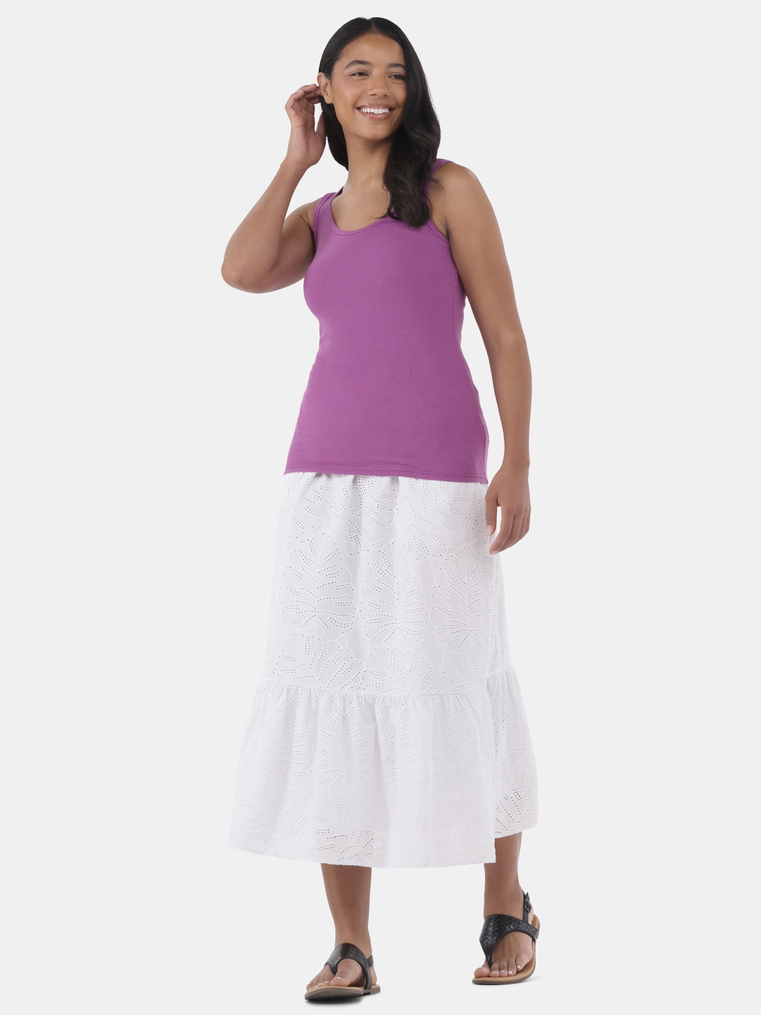 Time and Tru Women's Ribbed Tank Top, Sizes XS-XXXL