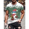 thumbnail image 1 of Camiseta con estampado gráfico de Papá Noel para hombre, camisetas navideñas con cuello redondo, camisetas divertidas de manga corta, camiseta de gimnasio de gran tamaño, ropa de moda para hombre, 1 of 5