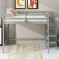 thumbnail image 2 of Full Size Multifunctional High Loft Bed with Built-in Storage Wardrobe and Staircase, Sturdy Wooden Loftbed Frame with Ladder & Safety Guardrail for Teens Bedroom, 2 of 9
