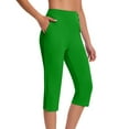 thumbnail image 2 of HAOTAGS Dressy Capri Pants for Women, High Waist Stretch Golf Capris Pants with Pockets Green 5XL, 2 of 8
