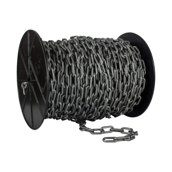 1.5 Inch x 200 Feet Silver Plastic Safety Chain Reel