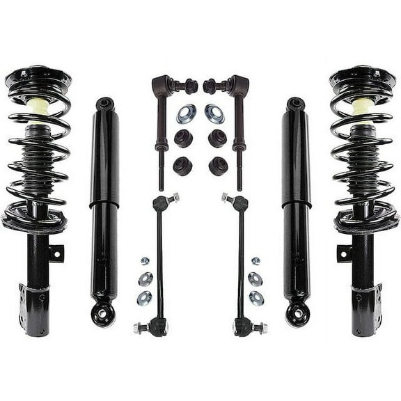 Front and Rear Shock Strut Coil Spring Sway Bar Link Kit - Compatible with 2008 - 2009 Pontiac Torrent GXP