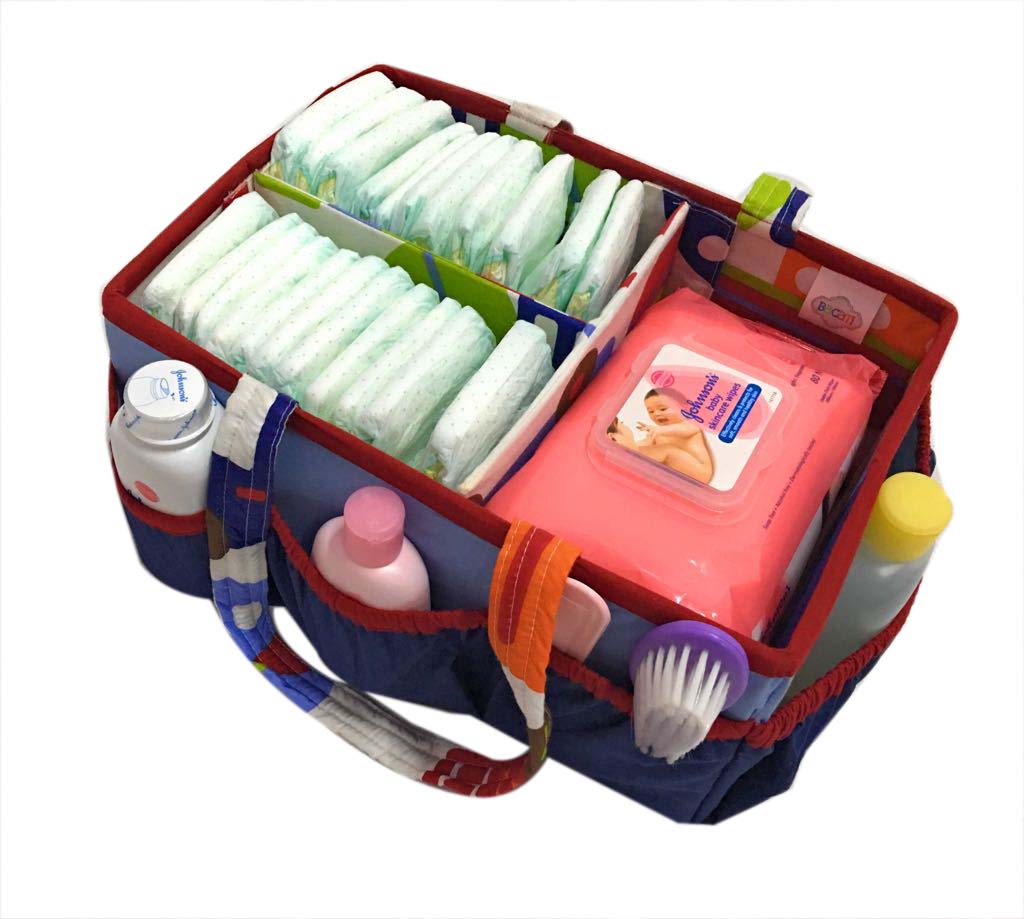 Bacati - Nursery Storage Caddy Transportation Blue/Navy/Orange/Red/Green Boys