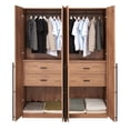 thumbnail image 6 of Lee Wardrobe Closet 2.0 from Engineered Wood in Golden Brown - Set of 2, 6 of 17