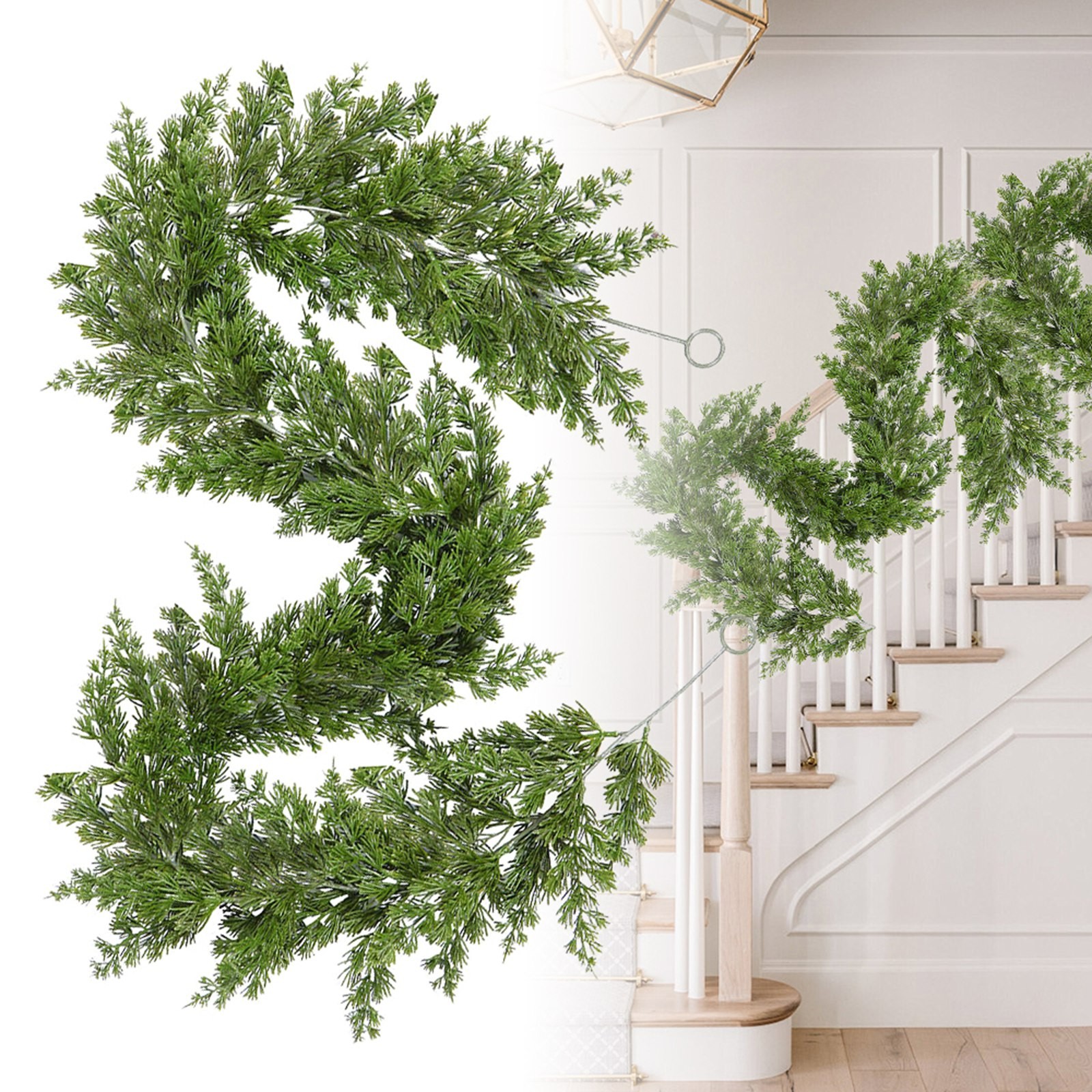 Guirlande De Cèdre Artificielle Pour Noël - 150 Cm - Polyéthylène Réaliste - Flexible Et Réutilisable