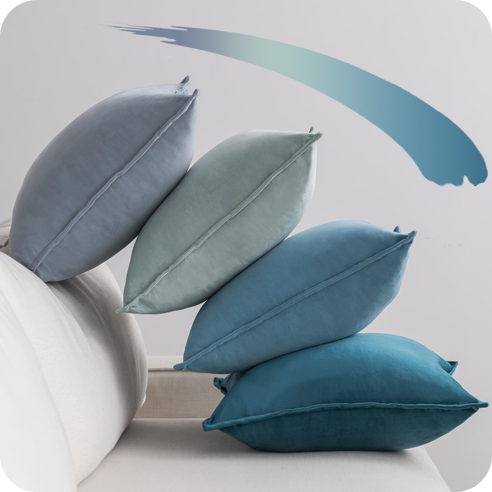 NOSTHEART Decorative Throw Pillow Covers Cushion Cases, 18x18 inch Set of 4 Luxury Soft Velvet Square Couch Pillow Covers for Sofa Bedroom Car Home Decor