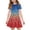 Blue(American Flag Stars), variant on Dresses for Kids Girls Size 7 Basic Short Sleeve Summer A Line Swing Skater Dress Funny American Flag Stars 250 Anniversary USA Flag Dresses Holiday Girls Fashion Blue 7-8 Years