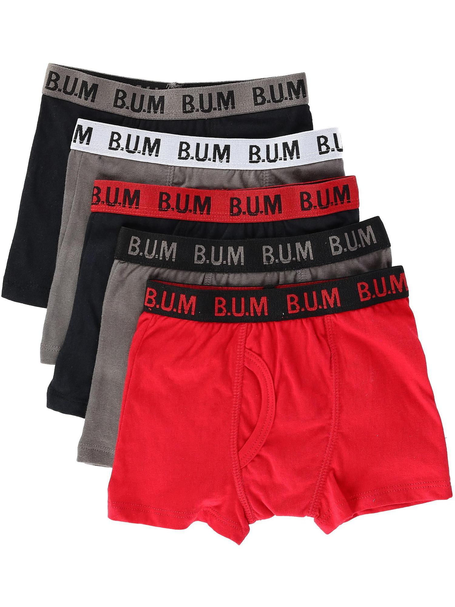 5 Pair Pack Boys Boxer Brief Underwear B.U.M