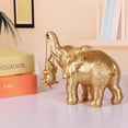 thumbnail image 3 of Estatua de elefante ZJ Whoest, diseño de elefante dorado, resina, 18 x 15 cm, 3 of 7