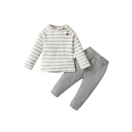 

Lieserram Toddler Boys Fall Spring Outfits 3 6 9 12 18 24 Months 2T 3T Long Sleeve Top Pullover Shirt and Elastic Casual Pants
