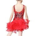 thumbnail image 4 of NAISIBABY Jazz Latin Dress for Girls, Suspenders Dance Bodysuit Mesh Tassels Sequined Kids Gymnastic Leotards Dress Red 4-5T, 4 of 4