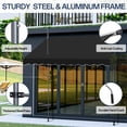 thumbnail image 6 of IVV 78.7"D x 59.1"W Manual Retractable Awning, Outdoor Patio Sunshade Shelter w/ Height Adjustable 78-118in Support Pole, UV 50+ Protection, NO Drilling Awings for Backyard (Black), 6 of 8