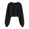 thumbnail image 4 of Women's Plus Size Corduroy Long Sleeve Crew Neck Top Cropped Loose Casual, 4 of 9
