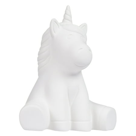 Hello Hobby Ceramic Paintable Figurine Sitting Unicorn, 5.25" Height White Craft Base