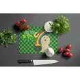 thumbnail image 3 of Longhair Cream Dachshund St. Patrick's Day Glass Cutting Board Large 12 in x 15 in, 3 of 5